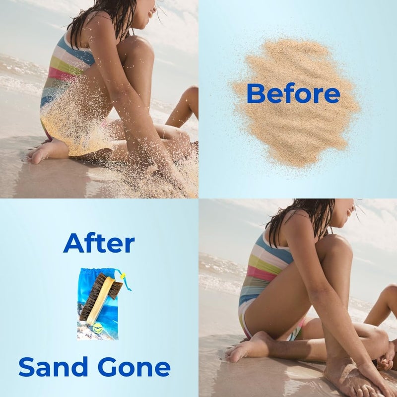 Beach Sandy Beach Sand Remover, 2 in 1 Sand Off Brush, Beach Vacation, Surfing Accessories, Ocean & Lakeside Sports Recreation - Eco Friendly - Image 5